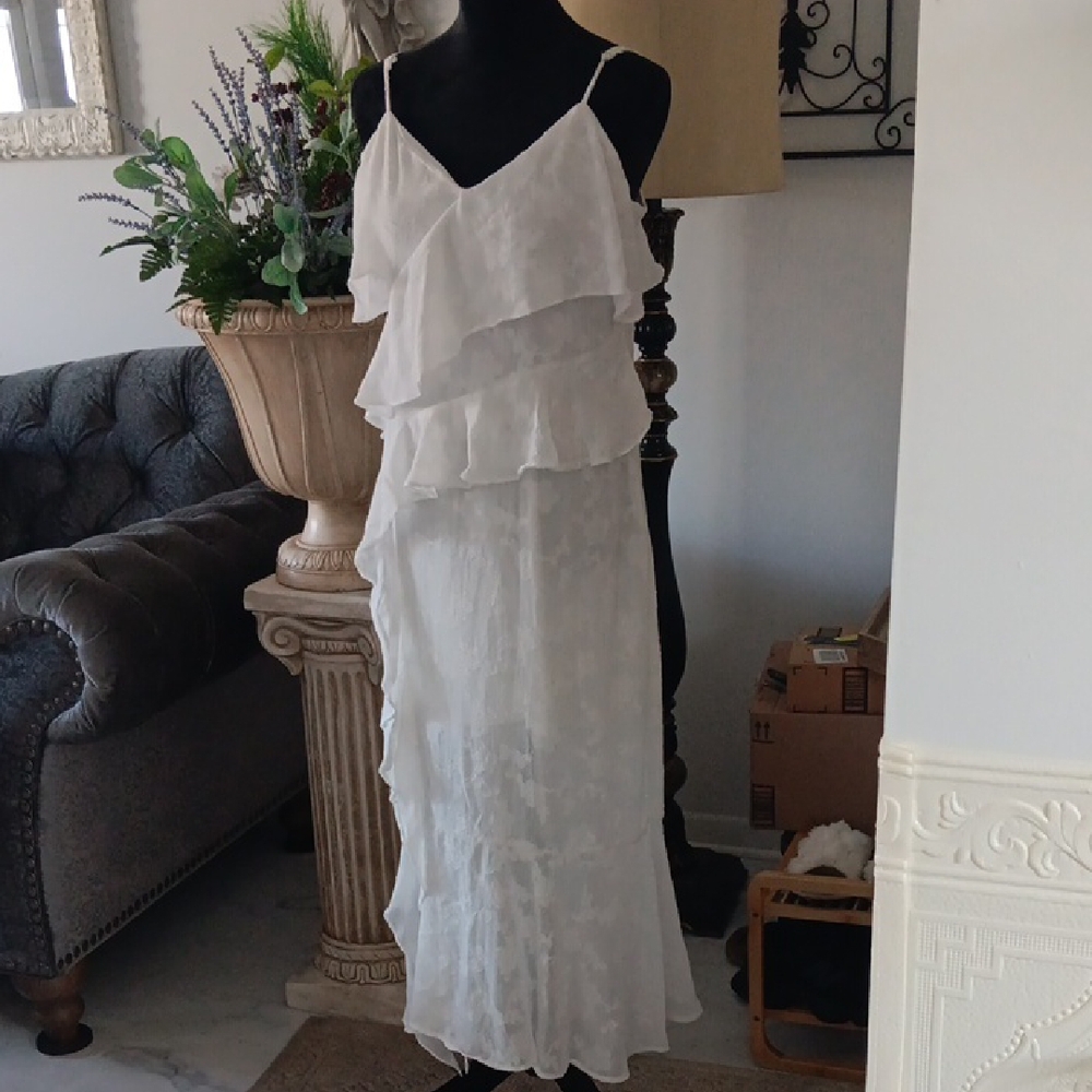 Wild Fable White Layered Maxi Dress